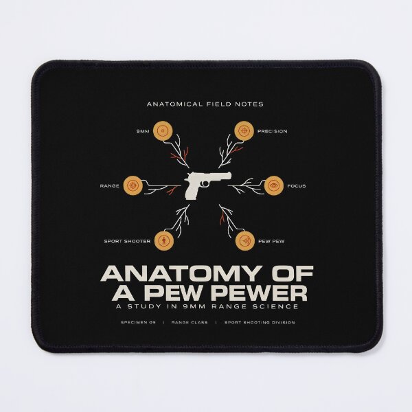 Item preview, Anatomy Of A Pew Pewer | 9mm Range Humor designed and sold by ZyziowskyArt.