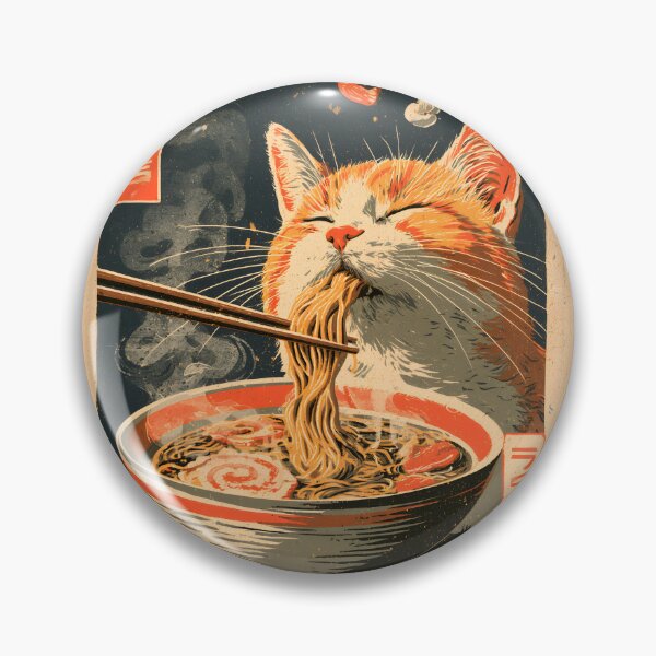 Item preview, Cute Ramen Cat Japanese Ukiyoe Noodle Art designed and sold by GrinGalore.