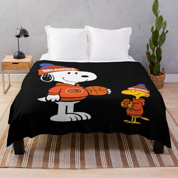 Aperçu de l'œuvre Oklahoma City Thunder, Snoopy et le basket-ball de Woodstock créée et vendue par Nahkolahmom.