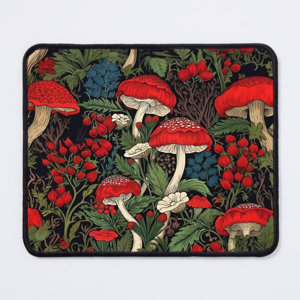 Item preview, A Vibrant and Intricate Red Mushrooms Surrounded by Lush Greenery Seamless Patterns Forest Vibe designed and sold by Matt_Smith.