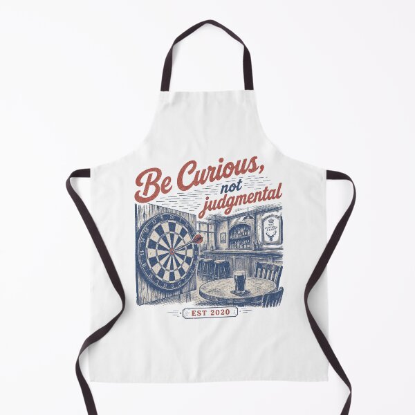 Item preview, Be curious, not judgmental, Retro style dartboard and pub designed and sold by Olena Du.