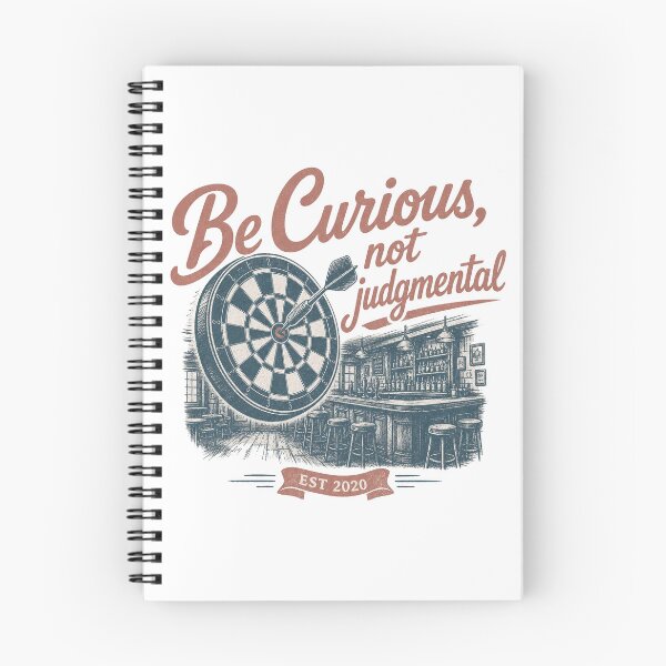 Item preview, Be curious, not judgmental, Retro style dartboard and dart designed and sold by Olena Du.