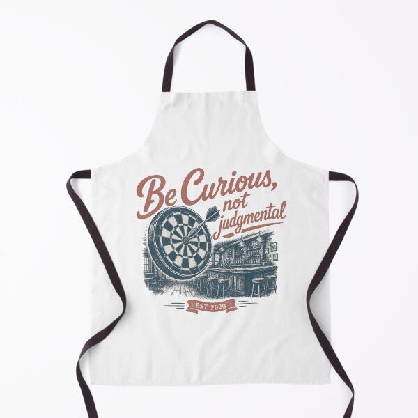 Item preview, Be curious, not judgmental, Retro style dartboard and dart designed and sold by Olena Du.