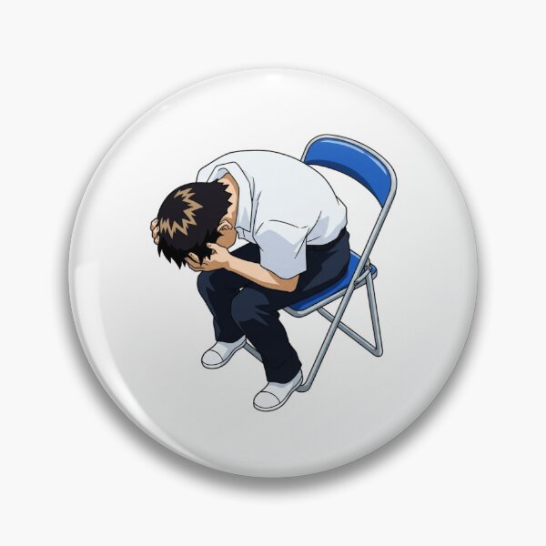 Item preview, Shinji Chair Meme Classic 90s Anime Existential Dread Funny Otaku Graphic designed and sold by raedattia.