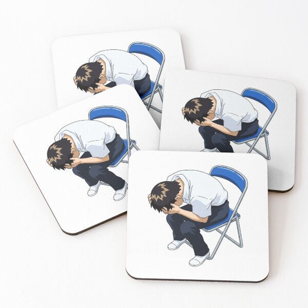 Item preview, Shinji Chair Meme Classic 90s Anime Existential Dread Funny Otaku Graphic designed and sold by raedattia.