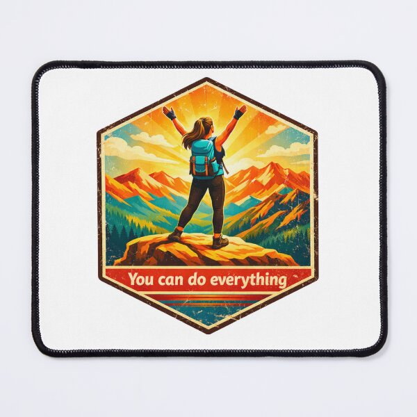 Item preview, You Can Do Everything – Retro Mountain Badge designed and sold by GabeMountainArt.