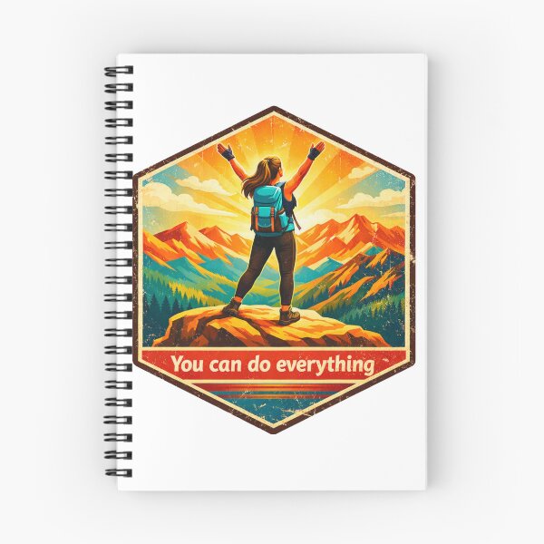 Item preview, You Can Do Everything – Retro Mountain Badge designed and sold by GabeMountainArt.