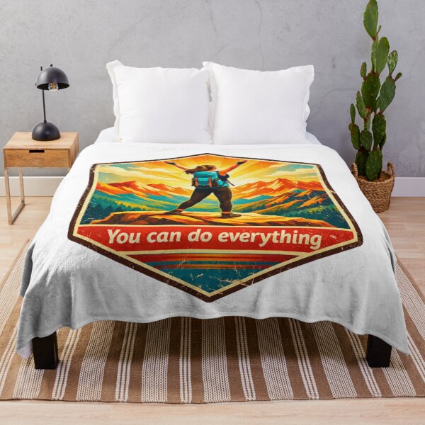 Item preview, You Can Do Everything – Retro Mountain Badge designed and sold by GabeMountainArt.