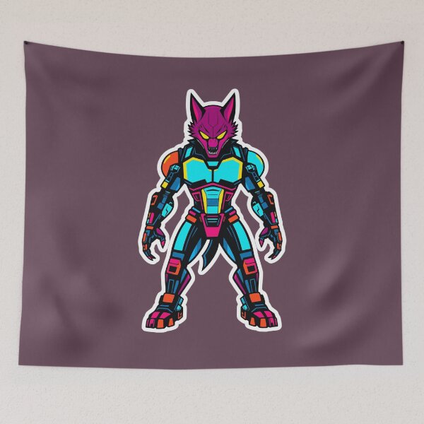 Item preview, Synthwave Cyberpunk Werewolf designed and sold by KungPowUnicorn.