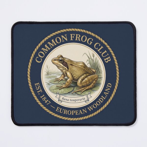 Item preview, Common Frog Club Vintage Badge Pond Wildlife designed and sold by CalmCapy Co.
