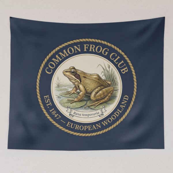 Item preview, Common Frog Club Vintage Badge Pond Wildlife designed and sold by CalmCapy Co.