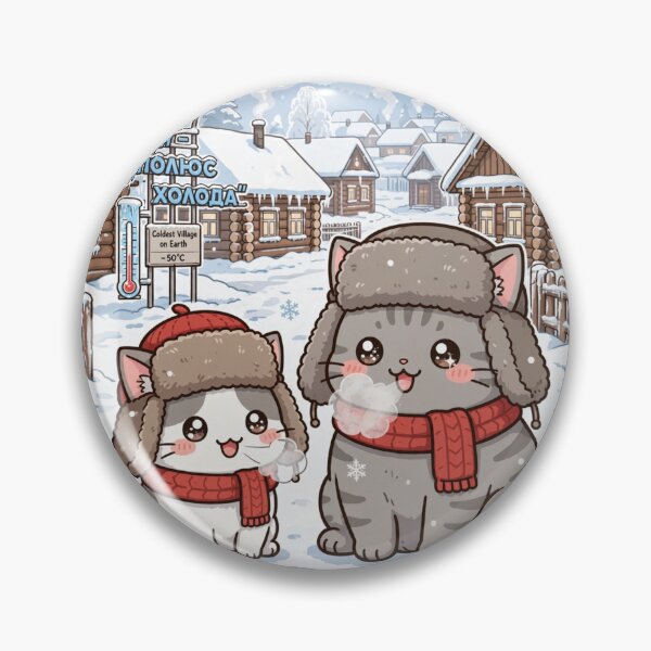 Item preview, Junior and Freda in Oymyakon Russia - Cute Winter Cats Travel Sticker designed and sold by MAISON SYLVIE.