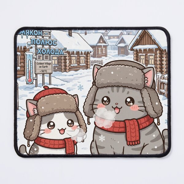 Item preview, Junior and Freda in Oymyakon Russia - Cute Winter Cats Travel Sticker designed and sold by MAISON SYLVIE.