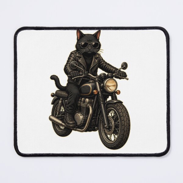Item preview, Black Cat Biker Riding Motorcycle designed and sold by TVEX19.