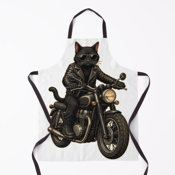 Item preview, Black Cat Biker Riding Motorcycle designed and sold by TVEX19.