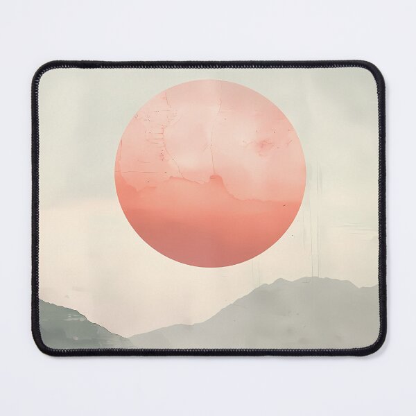 Item preview, Textured Japandi Mountain Landscape – Terracotta Sun Boho Art designed and sold by Artdavesalzburg.