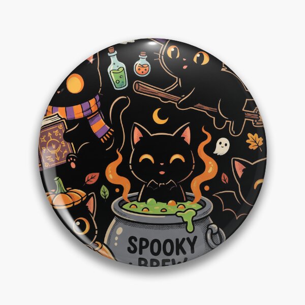 Item preview, Spooky Brew Cute Black Cat Witches Kawaii Halloween designed and sold by AdyKurniawan.