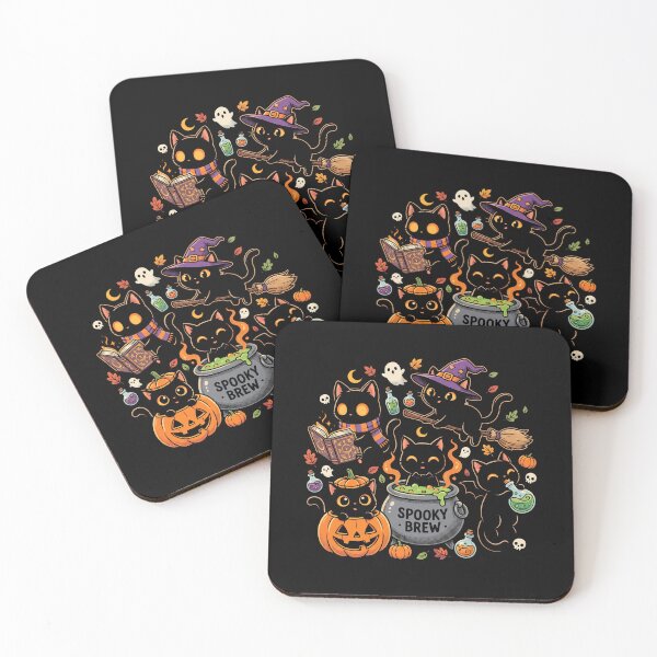 Item preview, Spooky Brew Cute Black Cat Witches Kawaii Halloween designed and sold by AdyKurniawan.