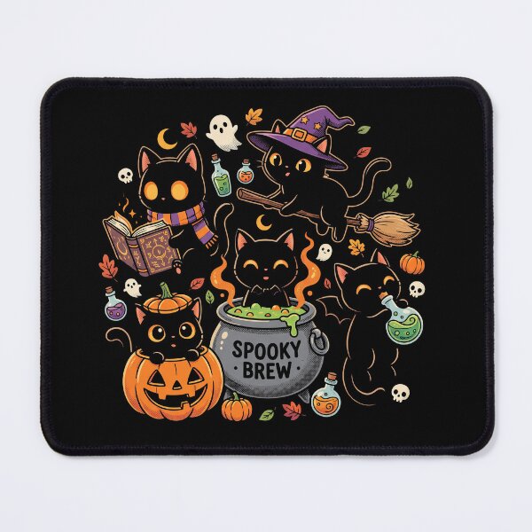 Item preview, Spooky Brew Cute Black Cat Witches Kawaii Halloween designed and sold by AdyKurniawan.