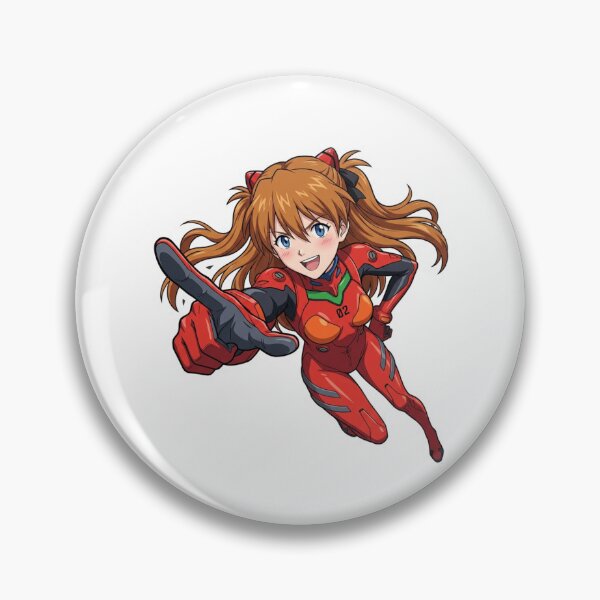 Item preview, Asuka Langley Evangelion Red Plugsuit Dynamic Pointing Pose Classic 90s Mecha Anime Graphic designed and sold by raedattia.