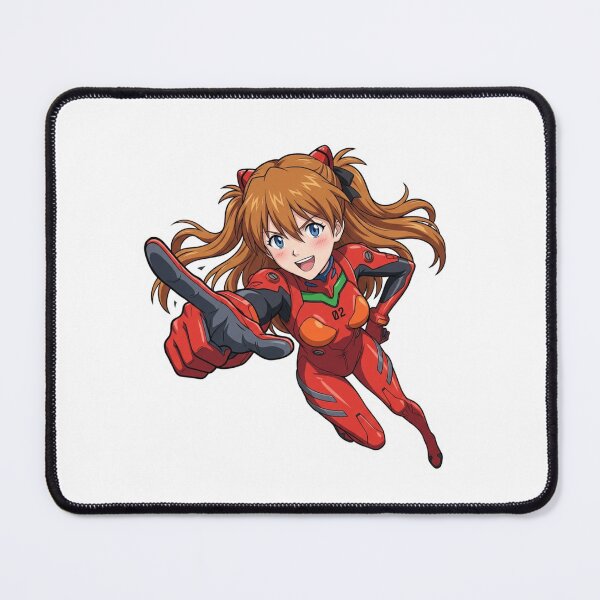 Item preview, Asuka Langley Evangelion Red Plugsuit Dynamic Pointing Pose Classic 90s Mecha Anime Graphic designed and sold by raedattia.