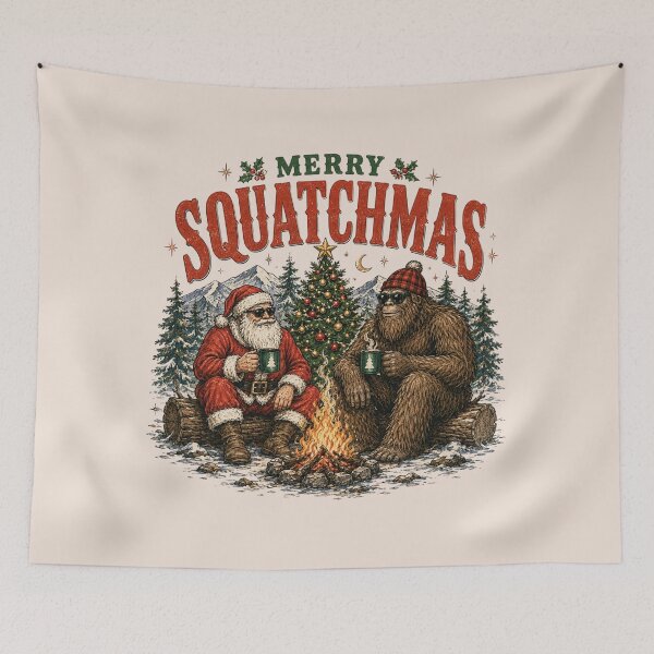 Item preview, Christmas, Santa Sasquatch, Holiday, Merry Squatchmas, Funny Christmas  designed and sold by Cchotlan.