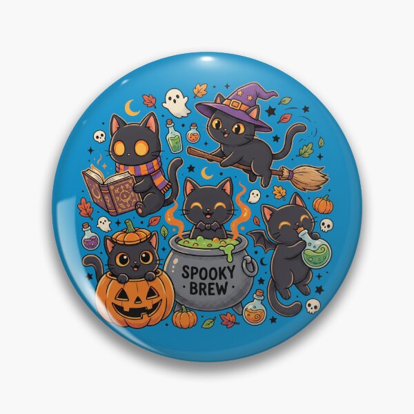 Item preview, Spooky Brew Cute Black Cat Witches Kawaii Halloween designed and sold by AdyKurniawan.