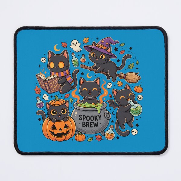 Item preview, Spooky Brew Cute Black Cat Witches Kawaii Halloween designed and sold by AdyKurniawan.