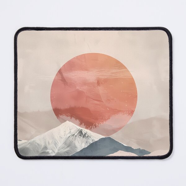Item preview, Boho Abstract Mountain Landscape – Terracotta Sun Mid-Century Art designed and sold by Artdavesalzburg.