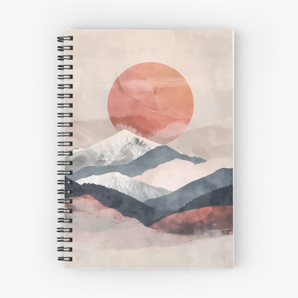 Item preview, Boho Abstract Mountain Landscape – Terracotta Sun Mid-Century Art designed and sold by Artdavesalzburg.