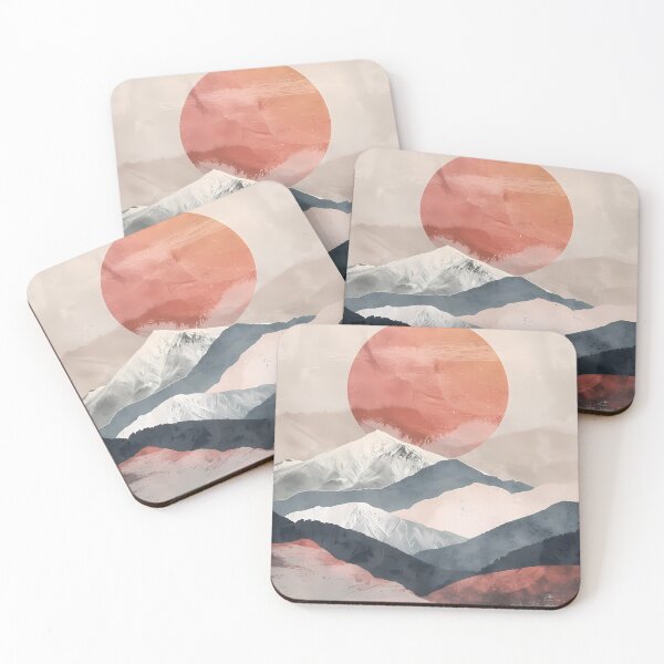 Item preview, Boho Abstract Mountain Landscape – Terracotta Sun Mid-Century Art designed and sold by Artdavesalzburg.