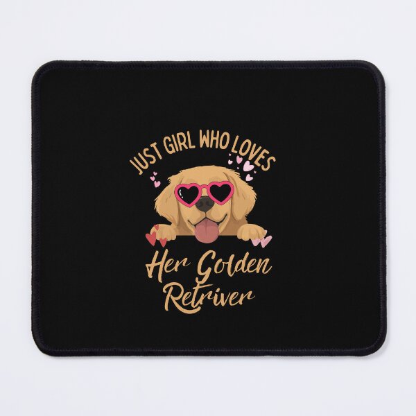 Item preview, Just A Girl Who Loves Her Golden Retriever Cute Heart Glasses Puppy designed and sold by Fateh-Kro ⭐⭐⭐⭐⭐.