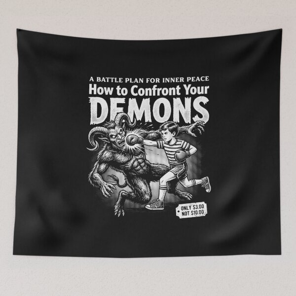 Item preview, How To Confront Your Demons Vintage Comic Retro Boxing designed and sold by AdyKurniawan.