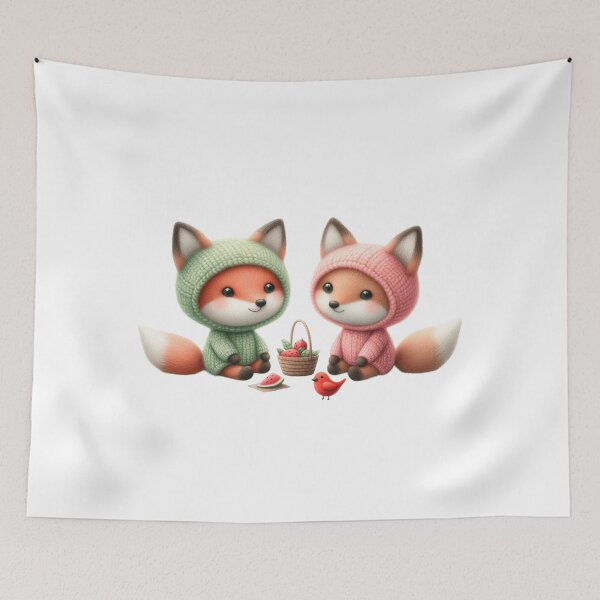 Item preview, Two baby foxes designed and sold by Beyondnote-Art.