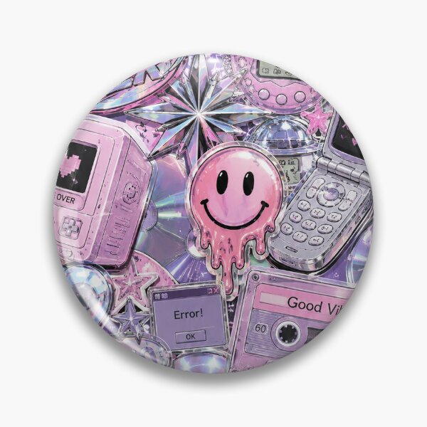 Item preview, Y2K Pink Aesthetic Phone Case, Retro Cybercore Smiley, Chrome Heart, Disco Ball, Cassette Tape, Flip Phone, Cute 2000s Nostalgia designed and sold by NoorNestCo.