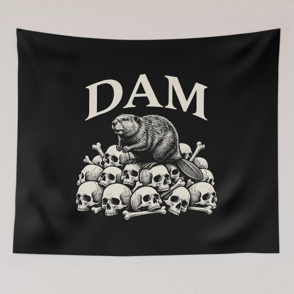 Item preview, DAM Beaver on Skulls Heavy Metal Dark Nature Humor designed and sold by AdyKurniawan.