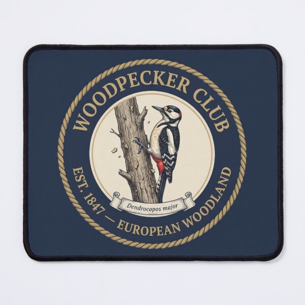 Item preview, Woodpecker Club Vintage Badge European Woodland designed and sold by CalmCapy Co.