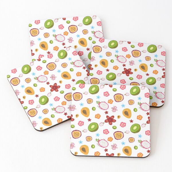 Item preview, Colorful summer tropical fruits and flowers seamless pattern designed and sold by Yellowduckstudio.