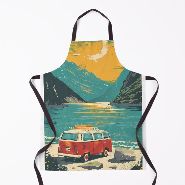 Item preview, intage Camper Van Road Trip - 70s Retro Travel Poster designed and sold by Artdavesalzburg.