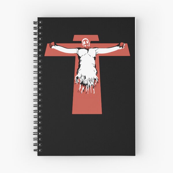 Item preview, White Figure With Mask Crucified On Red Cross designed and sold by RebaBechtelar.
