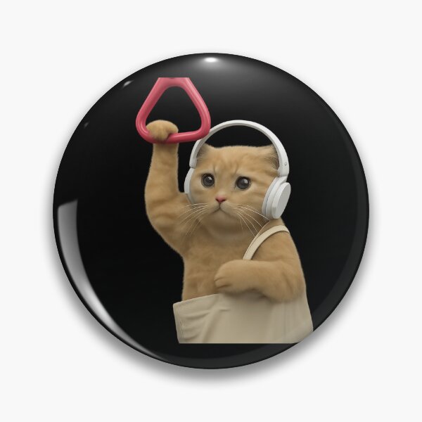 Item preview, Cute Little Cat In Metro  designed and sold by Thread&Fable.