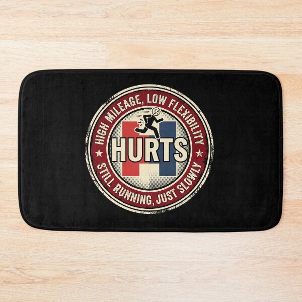Item preview, High Mileage Low Flexibility Funny Slow Runner Retro Badge designed and sold by AdyKurniawan.