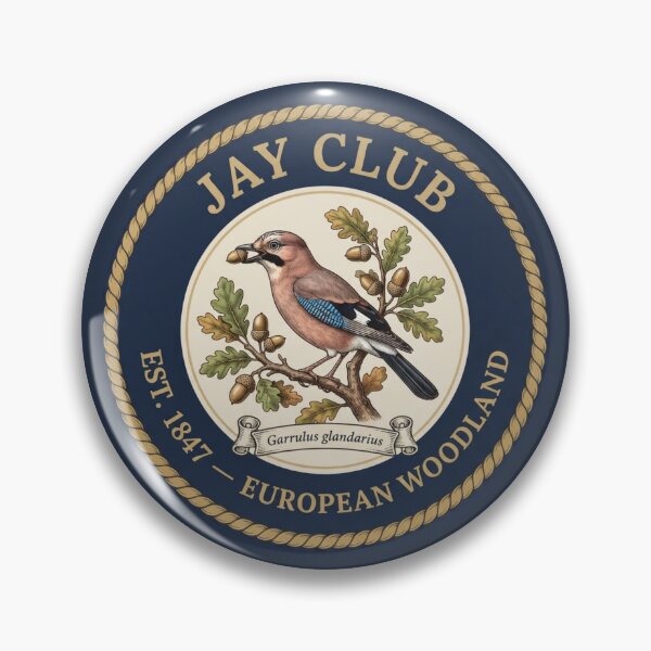 Item preview, Jay Club Vintage Badge European Woodland Bird designed and sold by CalmCapy Co.