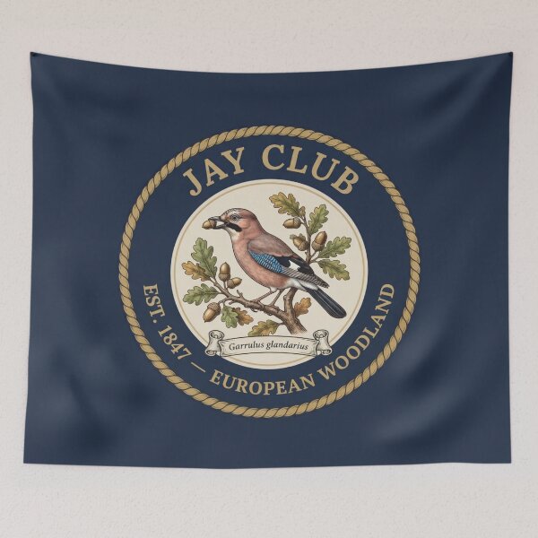 Item preview, Jay Club Vintage Badge European Woodland Bird designed and sold by CalmCapy Co.