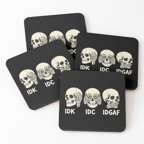 Item preview, IDK IDC IDGAF Three Wise Skulls Funny Skeleton Meme designed and sold by AdyKurniawan.