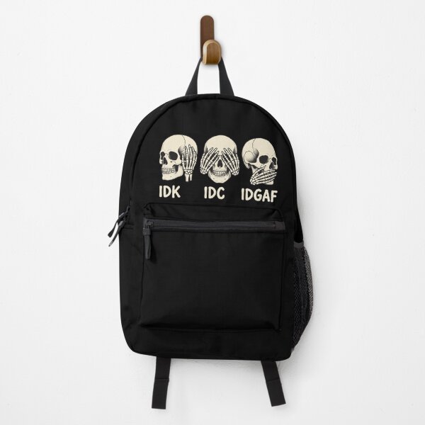 Item preview, IDK IDC IDGAF Three Wise Skulls Funny Skeleton Meme designed and sold by AdyKurniawan.