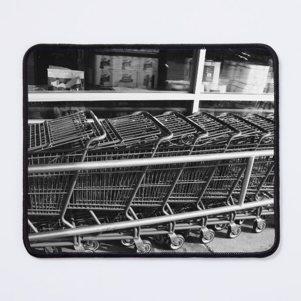 Item preview, Nested Shopping Carts Black and White Urban Street Photography designed and sold by SiliconValleyUS.