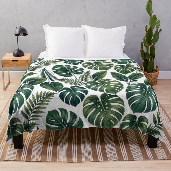 Item preview, Dark Moody Tropical Monstera & Fern Pattern designed and sold by Dabis26.