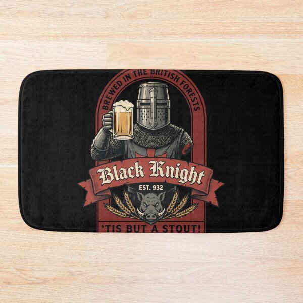 Item preview, Black Knight Brewery Tis But A Stout Funny Medieval Retro Beer designed and sold by AdyKurniawan.