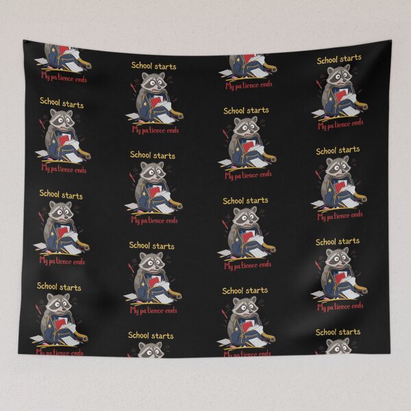 Item preview, School Starts My Patience Ends Funny Back to School Racoon designed and sold by T-version.
